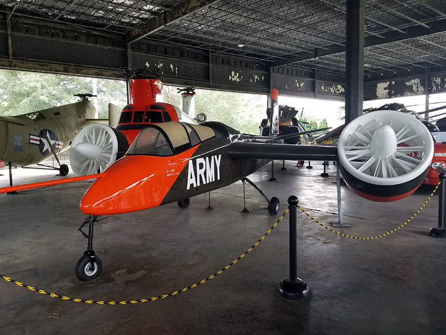 A US Army aircraft on display at the US Army Transportation Museum.